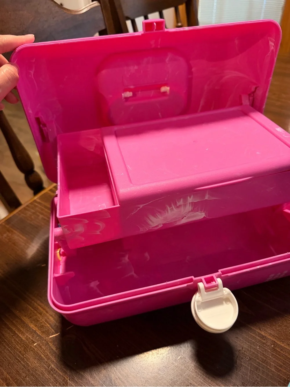 Caboodles Pink Marbleized Carrying Case with Handle